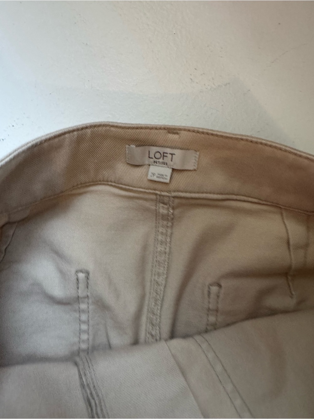 Loft cream denim Cargo Utility Pocket Mini Skirt- size 2 Petite - Picture 8 of 9